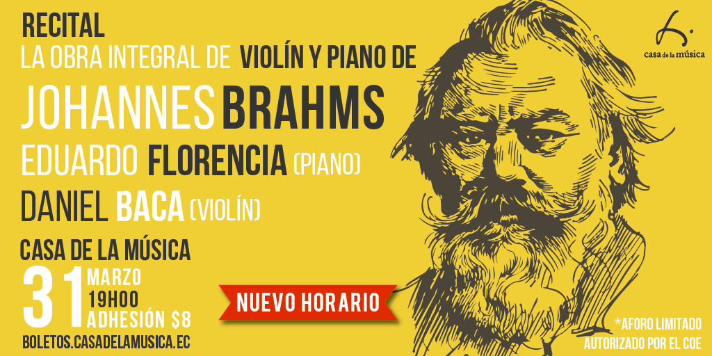 recital de violín y piano de Brahms