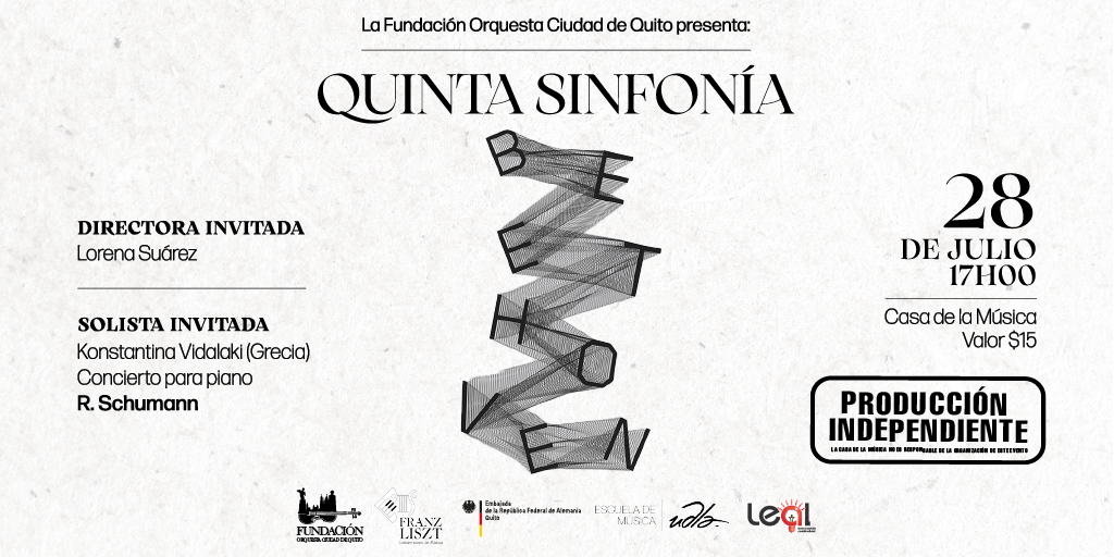 ORQUESTA CIUDAD DE QUITO: QUINTA SINFONÍA DE BEETHOVEN – Casa de la Música